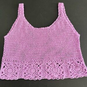 Purple Crochet Women's Tank Top S-M